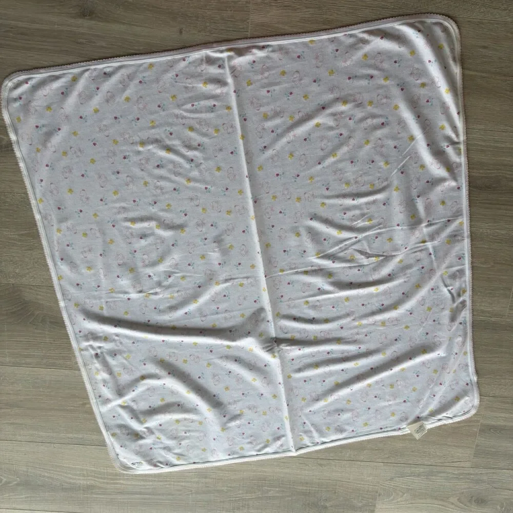 Vintage Lacoste Baby Blanket Cotton 80’s / 90’s Nursery Bunnies Cottagecore
